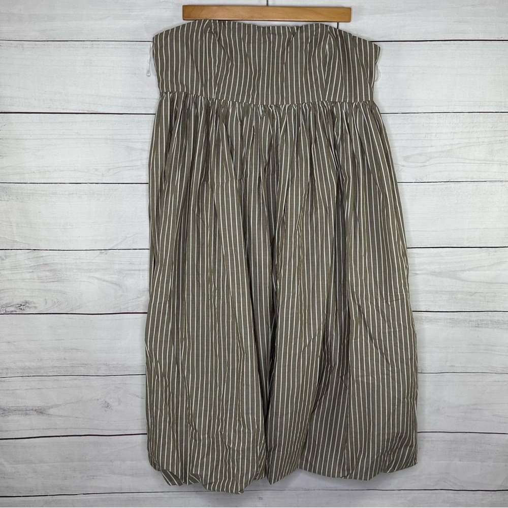 NWT Lucky brand Brown/White Poplin Bubble Hem Maxi Dress Size XL - Picture 4 of 10